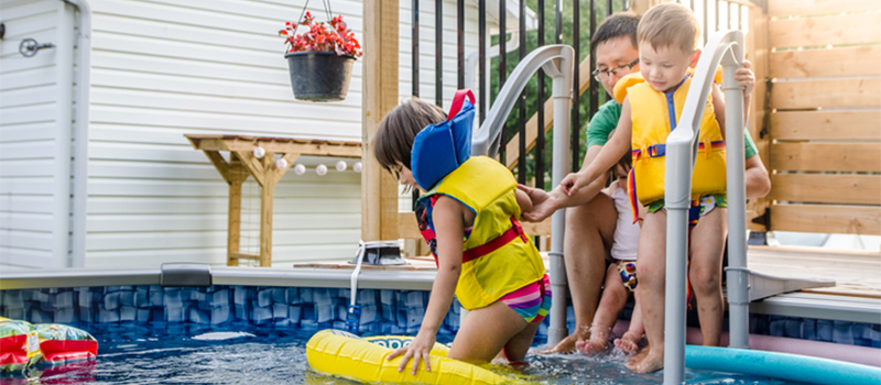 Lifeguard watching over kids