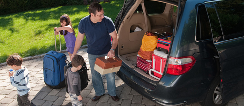 Family packing for vacation