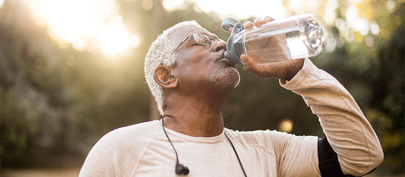 Man drinking water