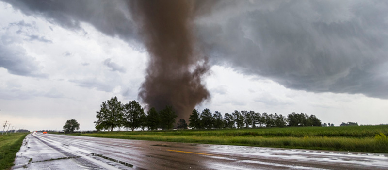 View of tornado from the highway