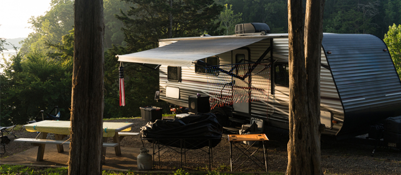 Travel Trailer on a campsite