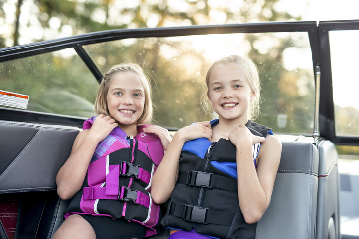 Girls wearing lifejackets